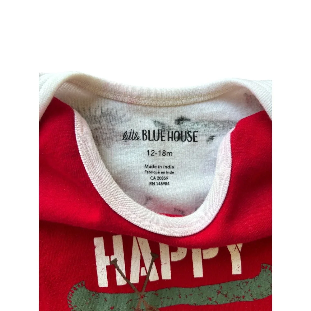 Baby Pajamas Lot of 4 | Dinosaur & Bear Prints | Carter's &‎ Little Blue House |